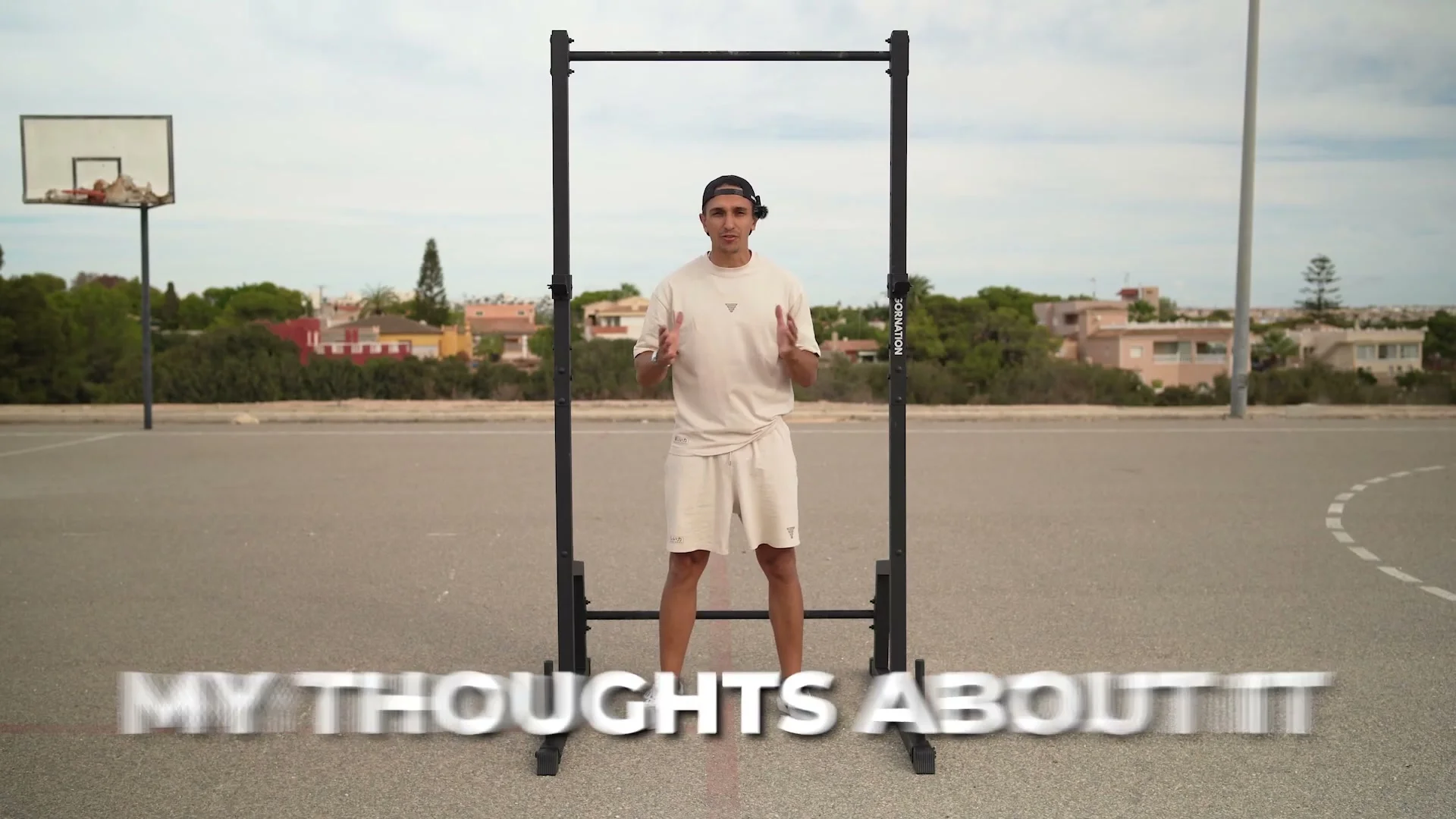 Gornation Premium Pull Up Station standing assembled in a home gym