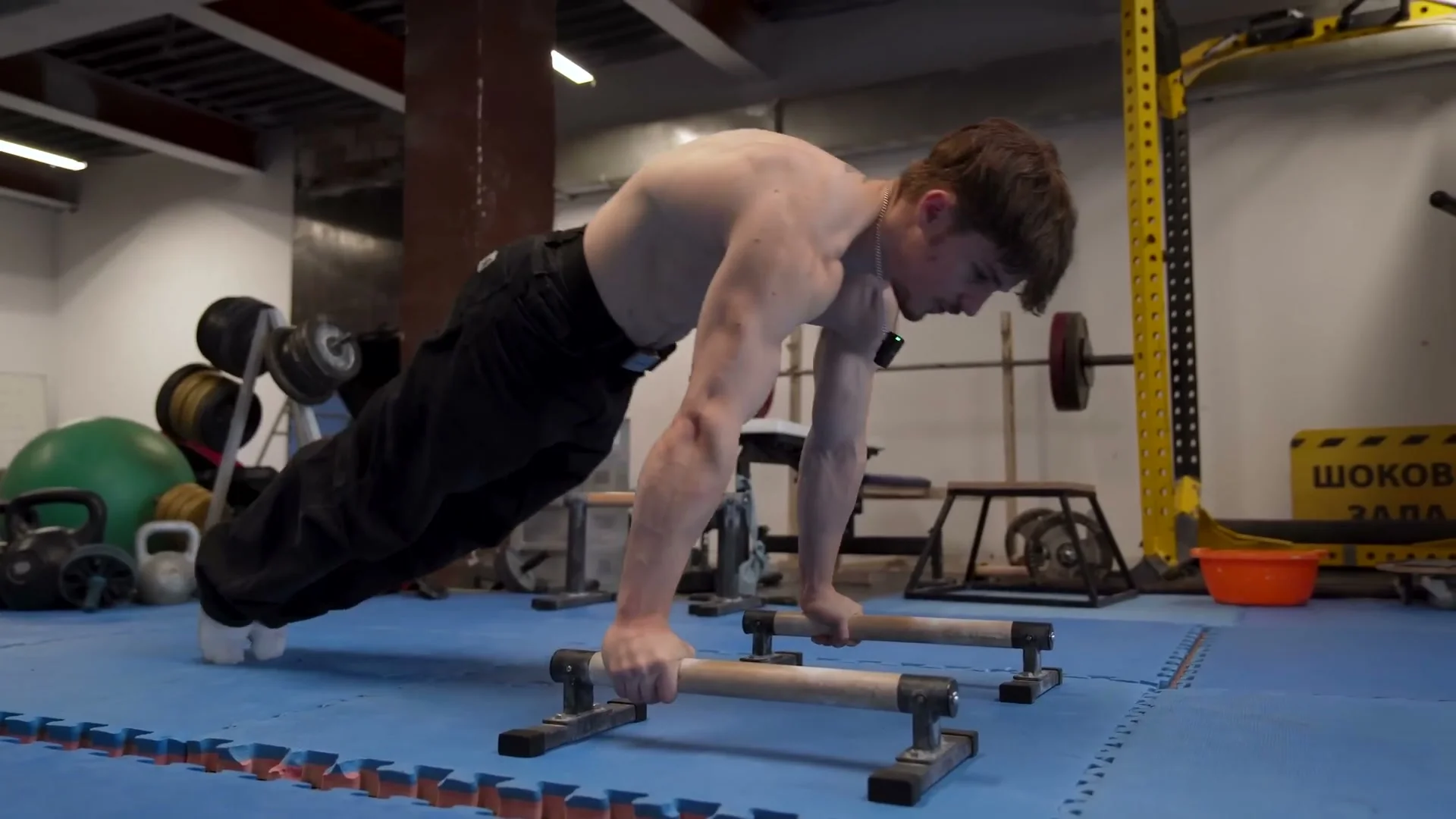Nathan in lean planche push-up position with controlled shoulder positioning and straight arms